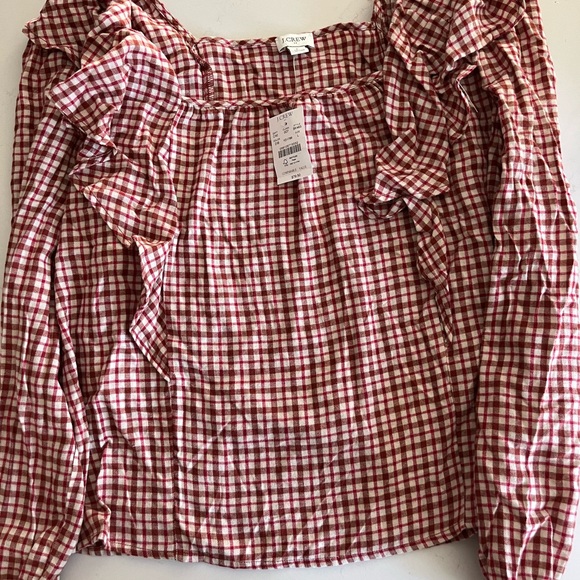NWT JCrew Factory Flannel Squareneck Top Size L - Picture 4 of 5